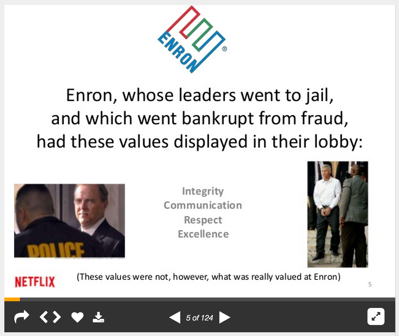 Netflix Culture Deck on Enron